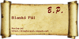Blaskó Pál névjegykártya