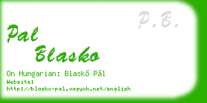pal blasko business card